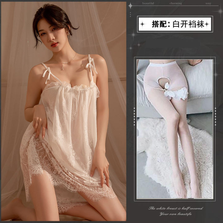 Home%20Lace%20Suspenders%20Nightdress%20Women%20Hot%20Transparent%20Europe%20and%20America%20Temptation%20Pajamas%20Plus%20Size%20Lingerie%20Proxy%2077%20-%20Image%204