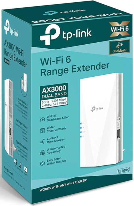 Tp-Link RE700X Mesh WiFi 6 Range Extender | AX3000 | Dual Band, AP Mode w/Gigabit Port, OFDMA, Beamforming, APP Setup, OneMesh Compatible