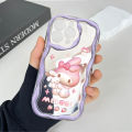 Hontinga for Realme C55 Back Cover Cute Melody Cream Texture Wavy Edge Soft Silicone Phone Case. 