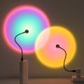 Beautiful LED USB Sunset Lamp Night Light Projector Birthday Party Decoration Portable Atmosphere Lights for Bedroom Living Room Wall Photography. 