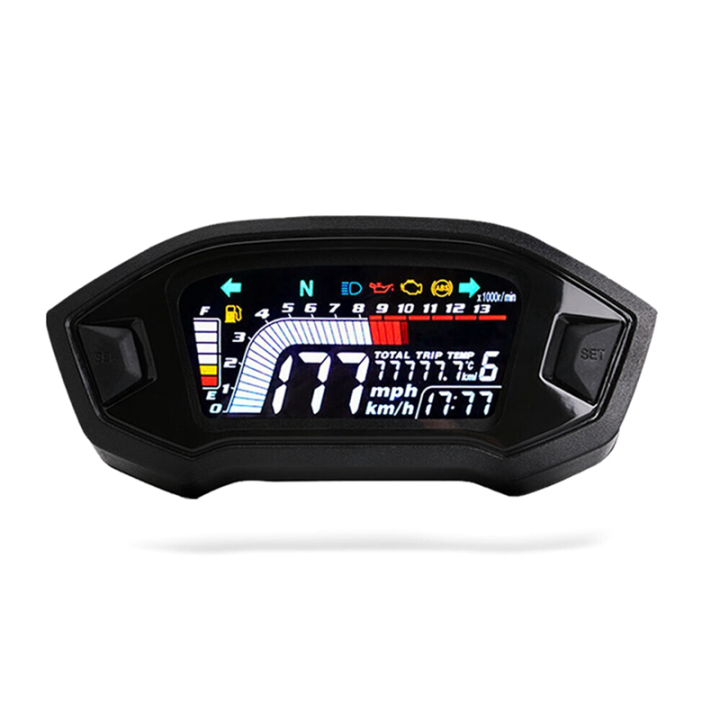 Motorcycle LCD Digital Odometer LED Speedometer Universal for 2, 4 Cylinder Model Motorcycle Parts Accessories