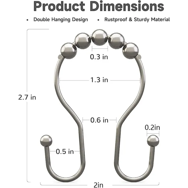 FORIDE%2012%20Pcs%20Shower%20Curtain%20Hooks,%20Shower%20Curtain%20Rings%20Rust%20Proof%20Balanced%20Glide%20Double%20Shower%20Curtain%20Hooks%20Silver%20-%20Image%202