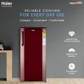 Haier 185L 2 Star Direct Cool Single Door Refrigerator(HRD-2052BRB, Red Steel). 