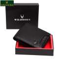 WildHorn Black Genuine Leather Wallet For Men - WH1251 | Black Solid Leather Wallet For Men | Black Purse For Men. 
