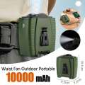 TiasThan Real 10000mAh Portable Waist Rechargeable 3 Speeds Strong Wind,LED Lighting Cooling Hanging Camping Fan &Power Bank. 