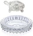 Crystal Tortoise with Plate for Good Luck. 
