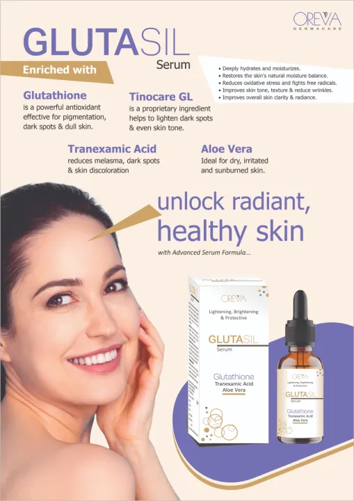 Oreva%20Dermacare%20Glutasil%20Serum%2030ml%20-%20Gluta%20Serum%20With%20Glutathione,%20Tranexamic%20Acid%20&%20Aloe%20Vera%20%E2%80%93%20Skin%20Brightening,%20Lightening%20&%20Hydrating%20Face%20Serum%20for%20Dark%20Spots%20&%20Hyperpigmentation%20-%20Image%203