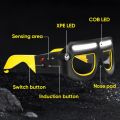 Portable 5 Modes LED Glasses Headlights Safety Windproof Outdoor Cycling Headlights Rechargeable Bright Lights Multifunctional Headlamp Night Running. 
