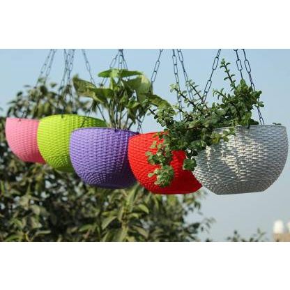 5Pcs 6 Inch Multicolor Hooked Hanging Flower Pot