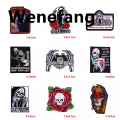 Wenefang 1PCS Horror Skull Embroiderd Patches Punk Horror Movie Embroidey Hot Selling Patch Iron On Patches For Clothing Jackets DIY Sewing Patch. 