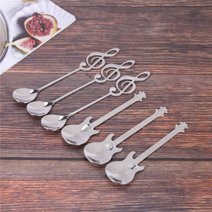 FORIDE%20Coffee%20Spoons,18%20Pack%20Cute%20Teaspoons%20Stainless%20Steel%20Staff%20Musical%20Notation%20Shaped%20(9%20Music%20Note%20+9%20Guitar)%20-%20Image%203