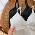 Women's Plain Strip Silk Bralette Comfortable Underwear Soft Bra for Ladies. 