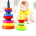 Montessori Rainbow Color Stacking Rings Tower Duck Bath Tub Toy For Kids Early Development Circle Jenga. 