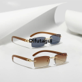 Difutagui New specials CATERSIDE New Punk Rimless Rectangle Sunglasses Men 2021 Fashion High Quality Vintage Trendy Small Frame Sun Glasses Frameless Eyewear UV400. 