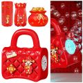 Portable Plastic Bubble Machine Red Electronic Bubble Blower Flash Lights Sounds Firework Machine Weddings. 