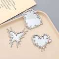 1 Pc Y2K Butterfly Mini Mirror Irregular Metal Liquid Water Droplets Design Portable Pocket Makeup Mirrors Decor Accessories. 