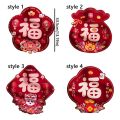 Wall Stickers Cartoon Horse Year Door Sticker Chinese Style Traditional Character Stickers Blessing Flocked Spring Festival Couplets New Year Celebration. 