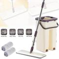 SCRATCH Cleaning Mop with Bucket Hands-Free Microfiber Flat Spin Mop System 360° Flexible Head. 