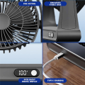 JAERBEE Desktop USB Small Fan, Office Fan, Mini Portable Rechargeable Digital Display Fan,Pink. 