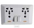 Prince Gold 2 Gang + Double 5/16A Power Socket With Indicator - Switches. 
