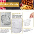 Sulekha's Portable Stainless Steel Deep Fry Basket with Handle Square Plating Wire Mesh Oil Strainer with Resting Feet for French Fries Chips Basket Kitchen Fryer Pan Frying Serving - 1PC | Multi.. 