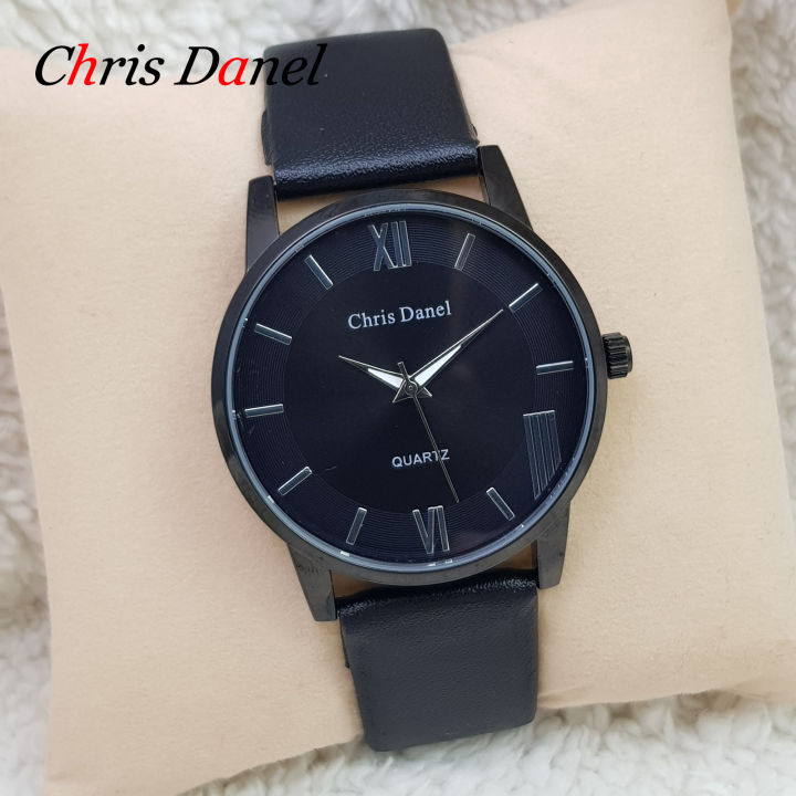 Chris Danel (Cd) Luxury Quartz Design Waterproof Genuine Leather Strap