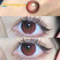 NATURAL CONTACT LENSES OF THE YEAR, SOFT COLOR PRESCRIPTION RED MORNINGCON MYOPIA CONTACT LENSES, EYE MAKEUP. 