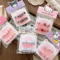 3D Sanrio Hello Kitty Child Fake Nails Kuromi Melody Cinnamoroll Press On Nails Y2K False Nails. 