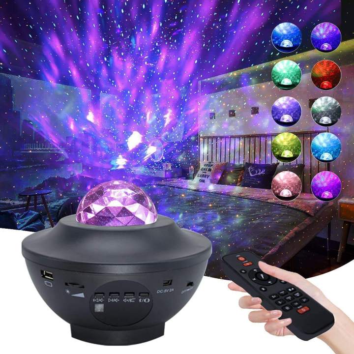LED Galaxy Projector Light Bluetooth Remote Control Starry Projection Lamp Star Projector Light Star Night Light with Mp3 Music