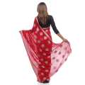 Red Color Georgette Chanda Chakori Saree For Women. 
