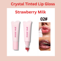 PAGE VINE Crystal Tinted Lip Gloss Juicy Lip Balm Lipstick Moisturizing Nourishing Glossy Lip Gloss Removing Dead Skin Exfoliating Lip Oil Lips Makeup. 
