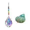 Nullmul 2Pcs Home Decorations: 1 Pcs Sun Catcher Window Drop Prism & 1 Pcs 10CM Green Turbo Sea Shell Conch. 