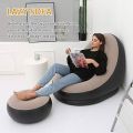 Inflatable Sofa With Footrest & Air Pump | Portable Lounge Chair For Home, Camping, Travel | Comfortable Lazy Couch for Gaming, Reading, Relaxing. 