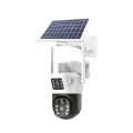Dual-lens Solar Camera WIFI Solar Powered Waterproof V380 Pro Camera (4mp+4mp). 