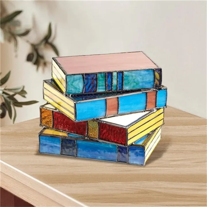 3PCS%20Stained%20Glass%20Stacked%20Books%20Lamp%20Vintage%20Handcrafted%20Glass%20Nightstand%20Desk%20Book%20Lamps%20Multicolor%20-%20Image%203