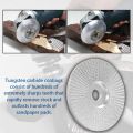 Wooden angle grinding wheel with 5/8-inch aperture tungsten carbide. 