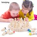 Sutuiying Wooden Memory Match Stick Chess Color Table Game Board Puzzles Hot Selling Montessori Educational Toy Cognitive Ability Learning Toys. 