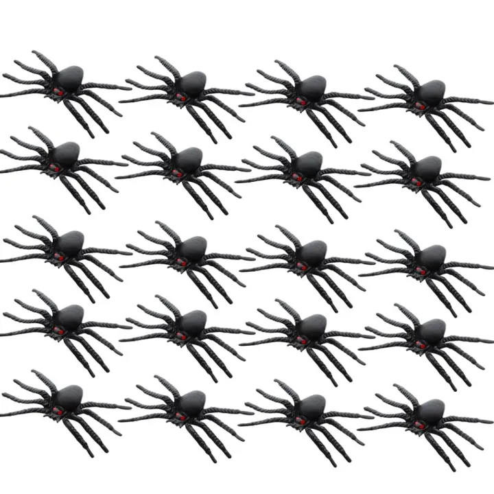 20Pcs/Pack%20Black%20Halloween%20Novelty%20Toy%20Plastic%20Fake%20Spider%20Decorative%20Spiders%20Haunted%20House%20Prop%20Prank%20Toys%20-%20Image%204