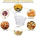 Sulekha's Portable Stainless Steel Deep Fry Basket with Handle Square Plating Wire Mesh Oil Strainer with Resting Feet for French Fries Chips Basket Kitchen Fryer Pan Frying Serving - 1PC | Multi.. 