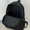 New Durable Nylon Unisex College Backpack in Solid Black. 