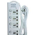 Urja B39-3M 4 Port Extension Multiplug with 3 Meters Cable | Individual Switch, Fire-Resistant, 2500W, LED Indicator | Ideal for Home & Office. 