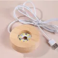 3D Galaxy Crystal Ball lamp Night Light With Wooden Base Moon, Saturn, Galaxy. 