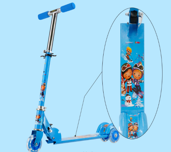 Kids%203-Wheel%20Scooter%20%E2%80%93%20Foldable%20with%20Shock%20Absorption,%20Flashing%20Wheels%20&%20Brake,%20Adjustable%20Ride%20for%20Boys%20&%20Girls%20-%20Image%207