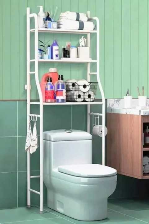 3-Shelf Bathroom Organizer Toilet Waterproof Iron Rack Shelf