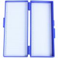 Plastic 50-Place Microslide Slide Microscope Box,blue. 