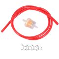 6mm gasoline Filter + Petrol Pipe Hose Line + 4 Clips Mini for Moto Scooter Dirt Bike red. 
