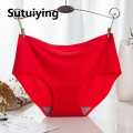 Sutuiying 1PC Women's Panties Ice Silk Underwear Seamless Lingerie For Women Mid Rise Female Lingerie Briefs Traceless Underpants. 