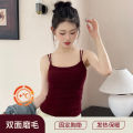 Autumn and winter new warm camisoles with chest pads and brushed warm camisoles Warm and brushed inner and outer wear slim thermal tops. 