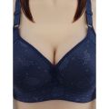 Women Push Up Bra Big Cup for Big Breasted Fat Full Coverage Thin Wire Free Back Closure Plaid Soft Bra. 