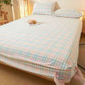 Thickened Fitted Single Piece Protector Dust Mattress Cover 1.5m Solid Color Non-slip Bed Sheet Pillowcase. 